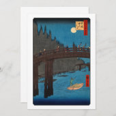 Utagawa Hiroshige - Kyoto Bridge by Moonlight Einladung (Vorne/Hinten)
