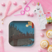 Utagawa Hiroshige - Kyoto Bridge by Moonlight Pappteller (Party)