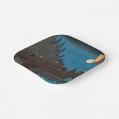 Utagawa Hiroshige - Kyoto Bridge by Moonlight Pappteller (Gewinkelt)