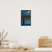 Utagawa Hiroshige - Kyoto Bridge by Moonlight Poster (Küche)
