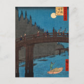 Utagawa Hiroshige - Kyoto Bridge by Moonlight Postkarte (Vorderseite)