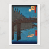 Utagawa Hiroshige - Kyoto Bridge by Moonlight Postkarte (Vorderseite)