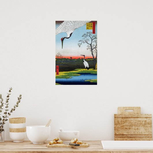 Utagawa Hiroshige - Minowa, Kanasugi, Mikawashima Poster (Küche)