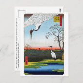 Utagawa Hiroshige - Minowa, Kanasugi, Mikawashima Postkarte (Vorne/Hinten)