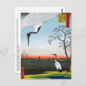 Utagawa Hiroshige - Minowa, Kanasugi, Mikawashima Postkarte (Vorne/Hinten)