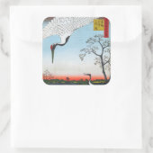 Utagawa Hiroshige - Minowa, Kanasugi, Mikawashima Quadratischer Aufkleber (Tasche)