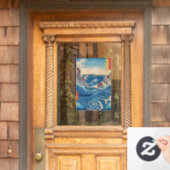 Utagawa Hiroshige - Naruto Whirlpool, Provinz Awa Fensteraufkleber (Haustür)