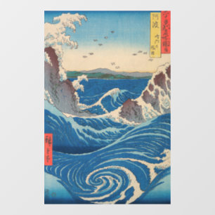 Utagawa Hiroshige - Naruto Whirlpool, Provinz Awa Fensteraufkleber