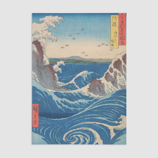 Utagawa Hiroshige - Naruto Whirlpool, Provinz Awa Seidenpapier