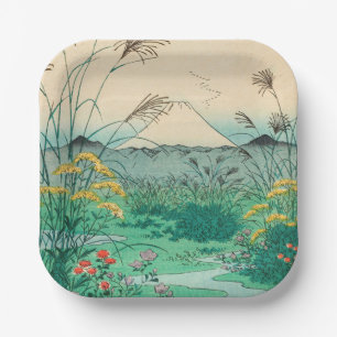 Utagawa Hiroshige - Otsuki Schlicht in der Provinz Pappteller