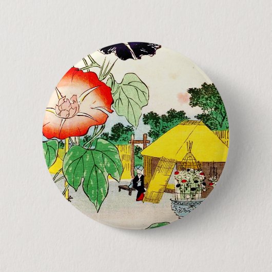 Utagawa Hiroshige - Prunkwinde Button (Vorderseite)