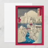 Utagawa Hiroshige - Schnee auf dem Berg Haruna Dankeskarte (Vorne/Hinten)