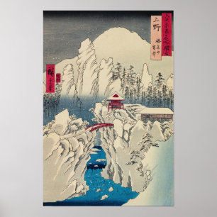 Utagawa Hiroshige - Schnee auf dem Berg Haruna Poster
