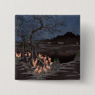 Utagawa Hiroshige - Silvester Foxfire Button
