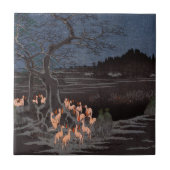 Utagawa Hiroshige - Silvester Foxfire Fliese (Vorderseite)