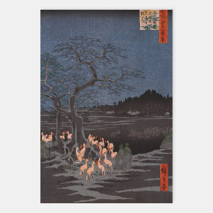 Utagawa Hiroshige - Silvester Foxfire Geschenkpapier Set