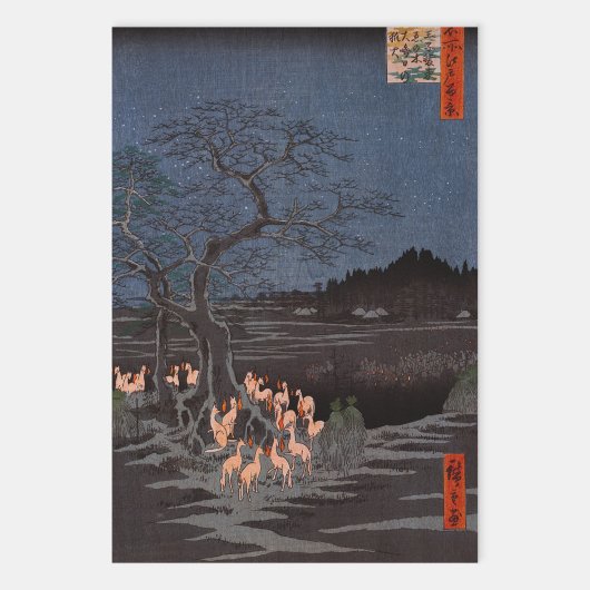 Utagawa Hiroshige - Silvester Foxfire Geschenkpapier Set