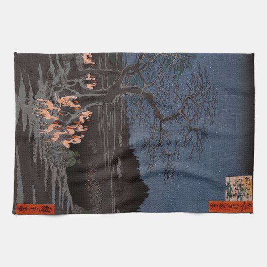 Utagawa Hiroshige - Silvester Foxfire Geschirrtuch (Horizontal)