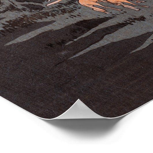 Utagawa Hiroshige - Silvester Foxfire Poster (Ecke)