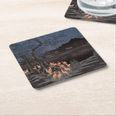 Utagawa Hiroshige - Silvester Foxfire Rechteckiger Pappuntersetzer (angewinkelt)