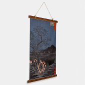 Utagawa Hiroshige - Silvester Foxfire Wandteppich Mit Holzrahmen (Gewinkelt)