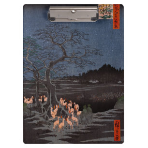 Utagawa Hiroshige - Silvester-Füchse beim Feuerate Klemmbrett