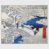 Utagawa Hiroshige - Trommelbrücke bei Meguro Geschenkpapier (Flach)