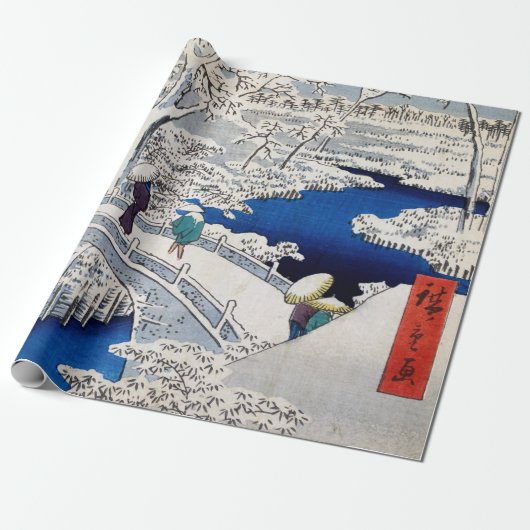 Utagawa Hiroshige - Trommelbrücke bei Meguro Geschenkpapier (Ungerollt)