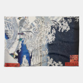 Utagawa Hiroshige - Trommelbrücke bei Meguro Geschirrtuch (Horizontal)