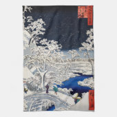 Utagawa Hiroshige - Trommelbrücke bei Meguro Geschirrtuch (Vertikal)