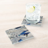 Utagawa Hiroshige - Trommelbrücke bei Meguro Glasuntersetzer (Schrägansicht)