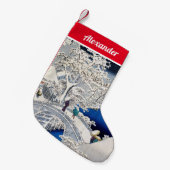 Utagawa Hiroshige - Trommelbrücke bei Meguro Kleiner Weihnachtsstrumpf (Vorderansicht (hängend))