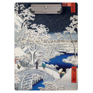 Utagawa Hiroshige - Trommelbrücke bei Meguro Klemmbrett
