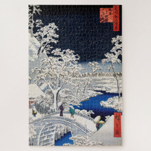 Utagawa Hiroshige - Trommelbrücke bei Meguro Puzzle