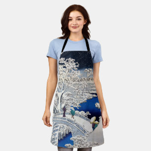 Utagawa Hiroshige - Trommelbrücke bei Meguro Schürze