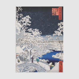Utagawa Hiroshige - Trommelbrücke bei Meguro Seidenpapier