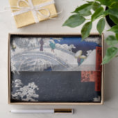 Utagawa Hiroshige - Trommelbrücke bei Meguro Seidenpapier (Geschenk)