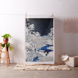 Utagawa Hiroshige - Trommelbrücke bei Meguro Stoff