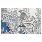 Utagawa Hiroshige - Trommelbrücke bei Meguro Stoff (Fat Quarter (45,7 x 55,9 cm))