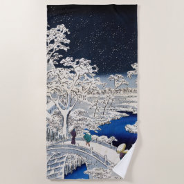 Utagawa Hiroshige - Trommelbrücke bei Meguro Strandtuch