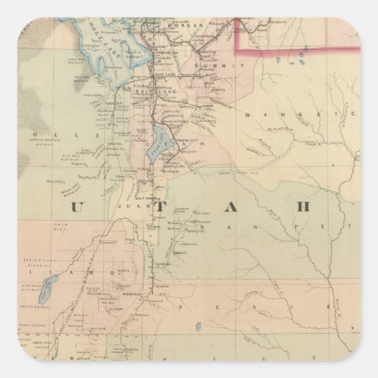 Utah 5 quadratischer aufkleber (Vorderseite)