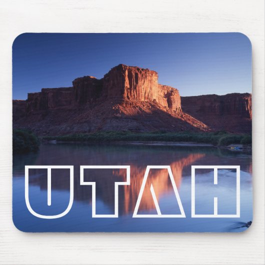 Utah, A mesa reflektiert im Colorado River 2 Mousepad (Vorne)