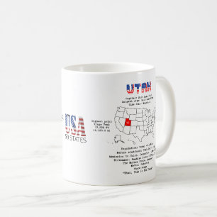 Utah American Staat auf einer Karte und nützliche  Kaffeetasse