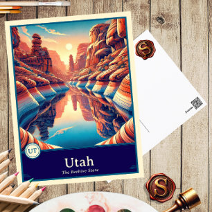 Utah   Anime-Stil Cel-Shaded Postkarte