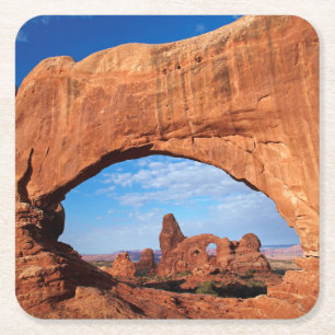 Utah, Arches National Park, Turret Arch 2 Rechteckiger Pappuntersetzer