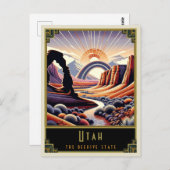 Utah | Art Deco Postkarte (Vorne/Hinten)