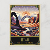 Utah | Art Deco Postkarte (Vorderseite)