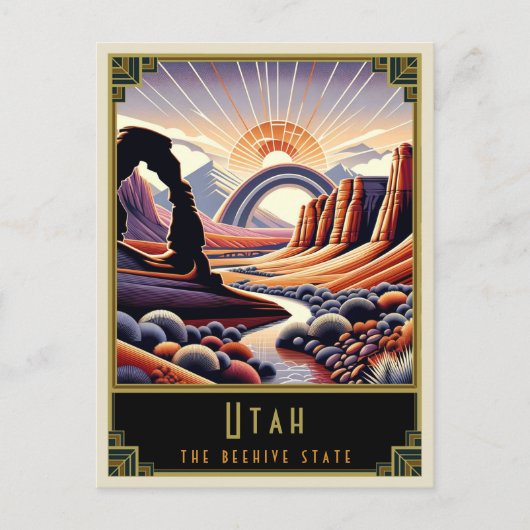 Utah | Art Deco Postkarte (Vorderseite)