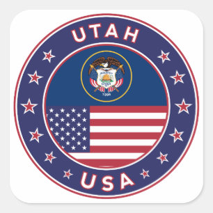 Utah-Aufkleber, Handy, Totbeutel, Wanduhr Quadratischer Aufkleber