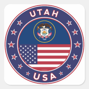 Utah-Aufkleber, Handy, Totbeutel, Wanduhr Quadratischer Aufkleber